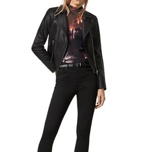All Saints Darby Black Leather Jacket US6